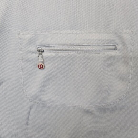 Lululemon men's long sleeve shirt pullover thumbholes white zipper pocket Large - Picture 6 of 12
